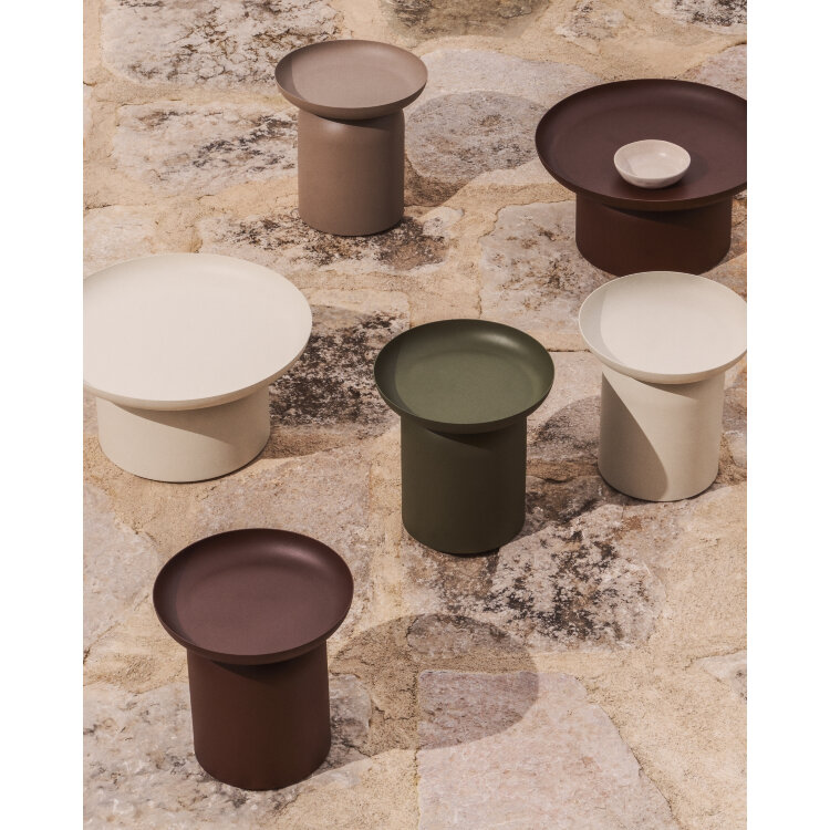 Уличный столик Arcola из алюминия цвета экрю, диаметр 70 см