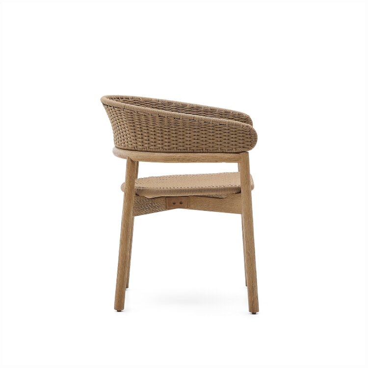 Стул Arinella из акации с натуральной отделкой и бежевой веревкой