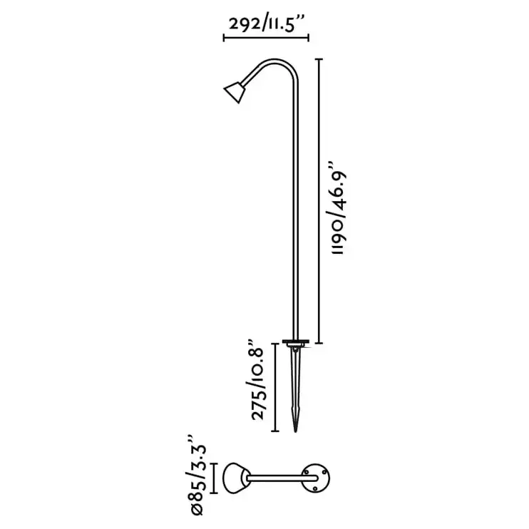 LILY 1190 Уличный маяк на штыке черный LED 3W 2700K