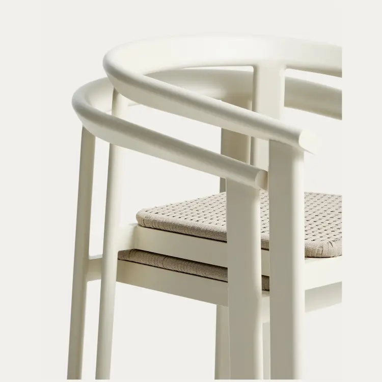 Комплект садовой мебели Erice стол и 4 стула из алюминия и веревки цвета экрю