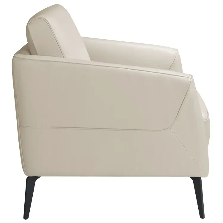 Кресло 5094/KF-A051-M5652 кожаное с черными стальными ножками