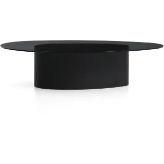 Журнальный столик Olir из черной стали и стекла 140 x 80 см