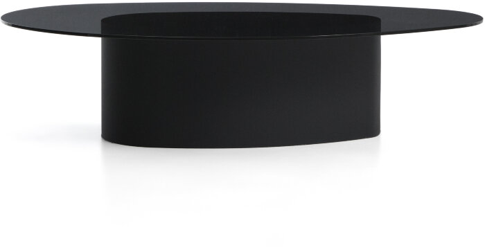 Журнальный столик Olir из черной стали и стекла 140 x 80 см