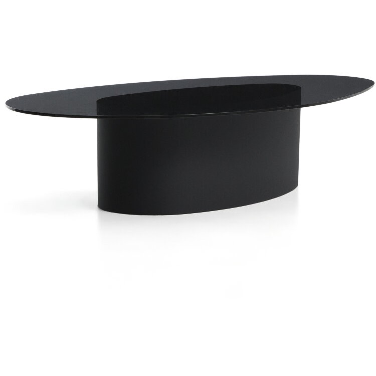 Журнальный столик Olir из черной стали и стекла 140 x 80 см