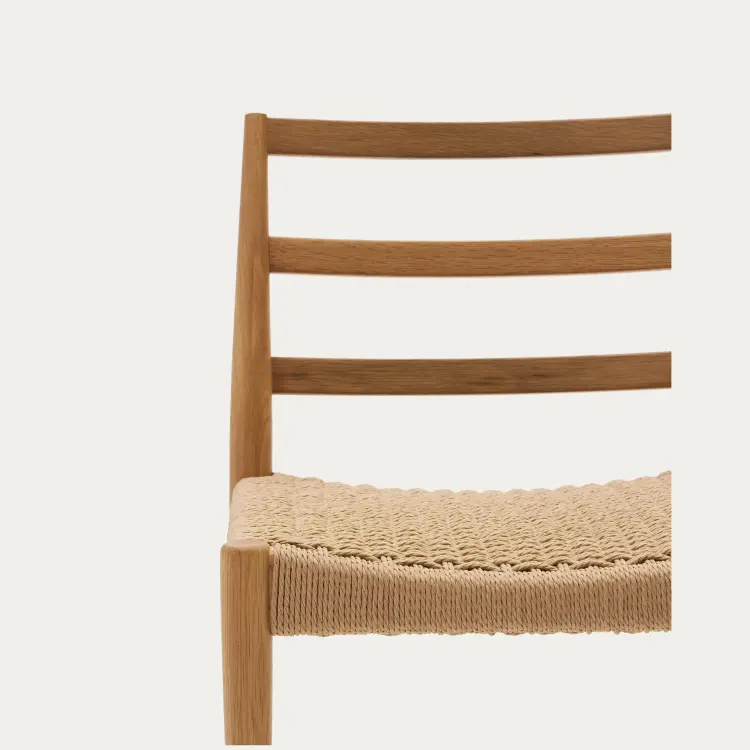 Analy Стул из массива дуба с натуральной отделкой и сиденьем из 100% веревки