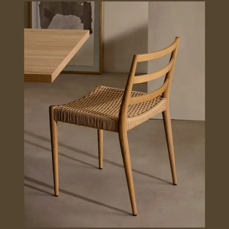 Analy Стул из массива дуба с натуральной отделкой и сиденьем из 100% веревки