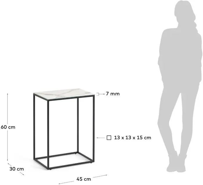 Журнальный столик Rewena с керамической столешницей 45 x 30 см