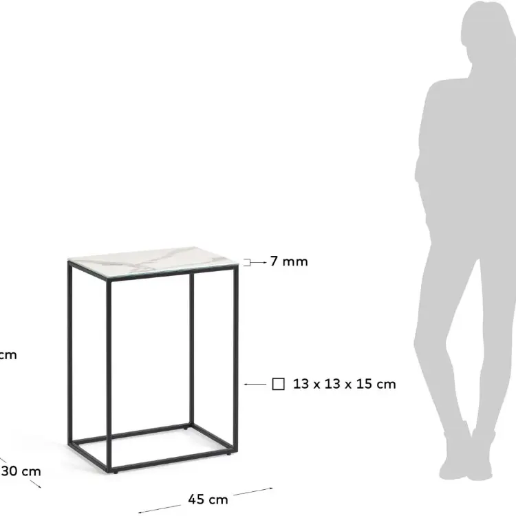Журнальный столик Rewena с керамической столешницей 45 x 30 см