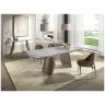 Раздвижной обеденный стол 1193 из керамики в мраморной отделке, стали и ореха