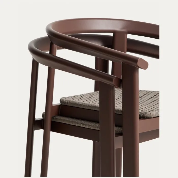 Комплект садовой мебели Erice стол и 6 стульев из коричневого алюминия и веревки