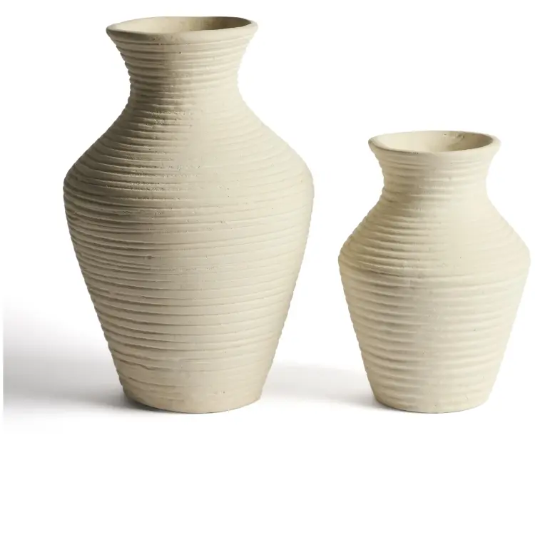 Ваза Pria из папье-маше бежевого цвета, 36см