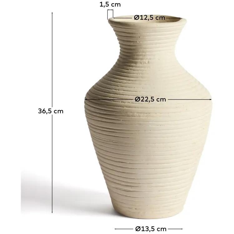 Ваза Pria из папье-маше бежевого цвета, 36см