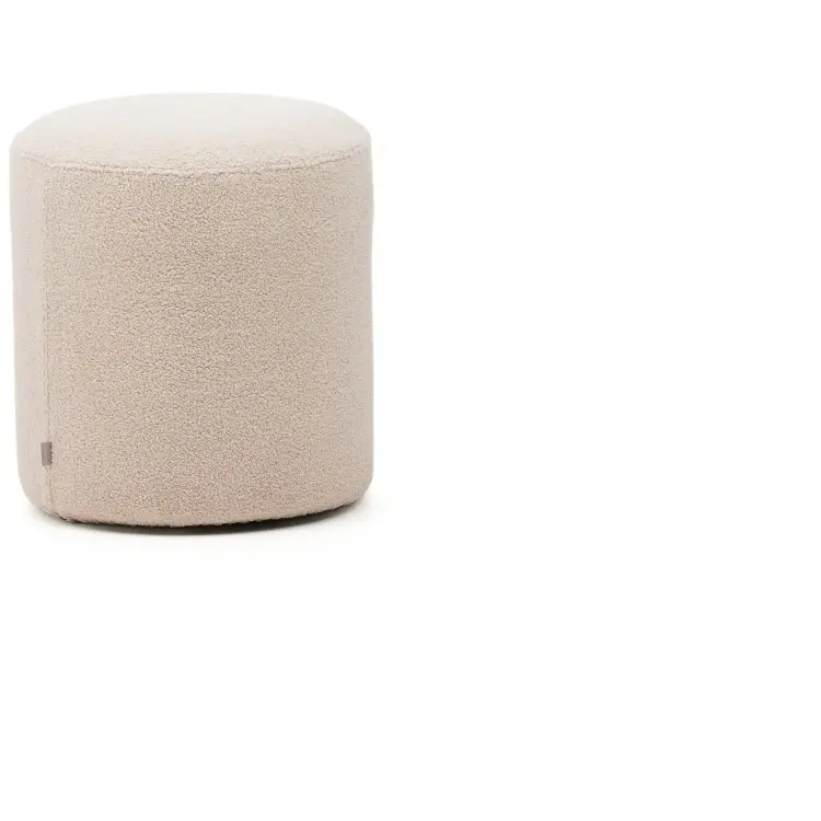 Kaeli Пуф для ног со съемным чехлом из розового букле Ø 43