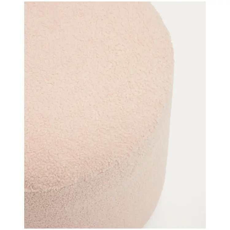 Kaeli Пуф для ног со съемным чехлом из розового букле Ø 43