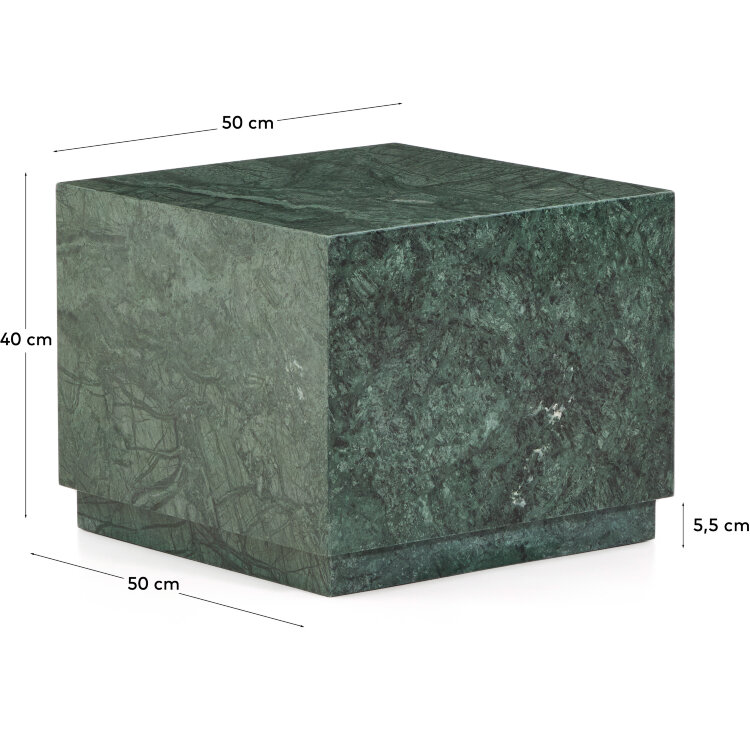 Приставной столик Sorein из черного мрамора 50 x 50 см