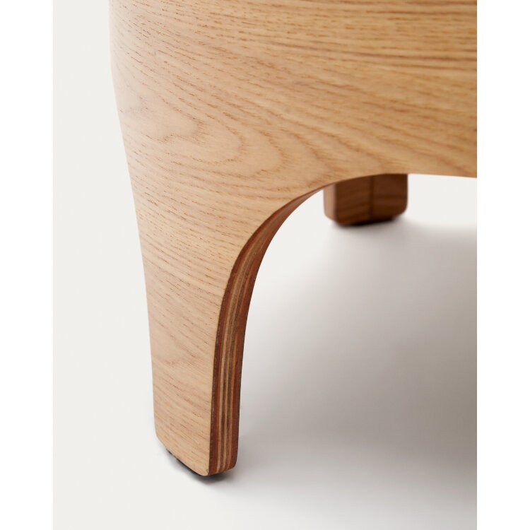 Octavia Прикроватная тумбочка из ясеневой фанеры Ø 55 см