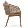 Portalo Стул из бежевого шнура с ножками из массива акации