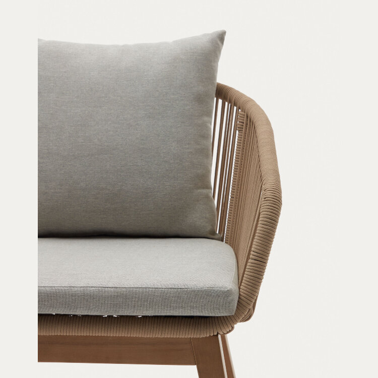 Portalo Стул из бежевого шнура с ножками из массива акации