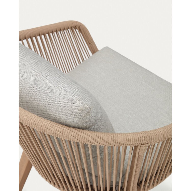 Portalo Стул из бежевого шнура с ножками из массива акации