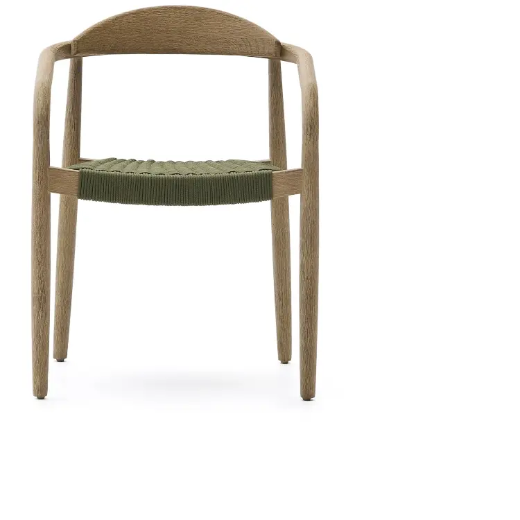 Уличный стул Nina из 100% массива акации и зеленой веревки