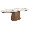 Обеденный стол 1173 из керамики в мраморной отделке и ореха