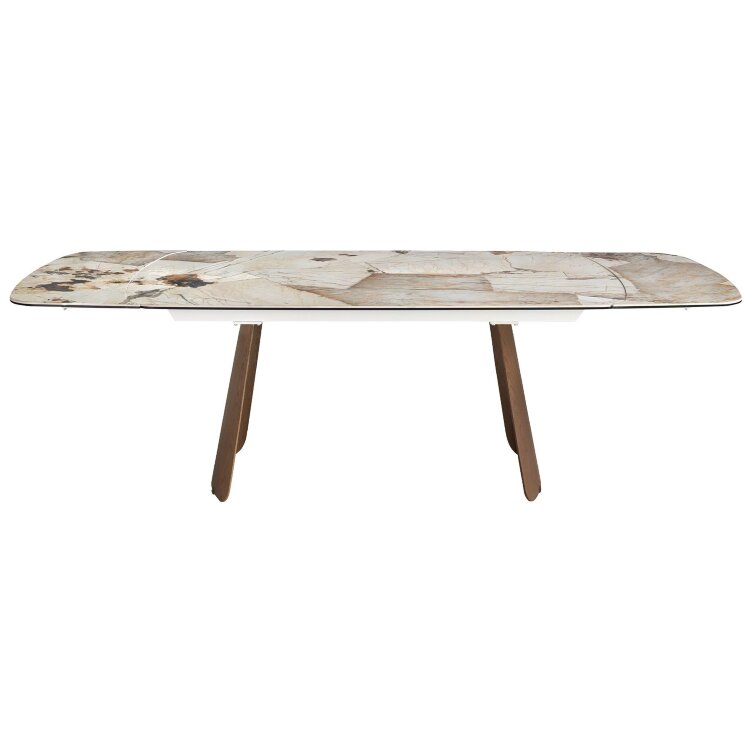 Раздвижной обеденный стол 1186 с столешницей из керамики  и основанием из шпона ореха