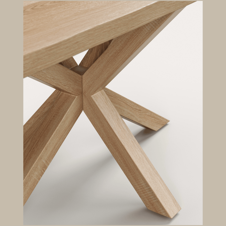 Стол Argo со столешницей из беленого дуба и металл. ножками с отделкой под дерево 160 x 90 см