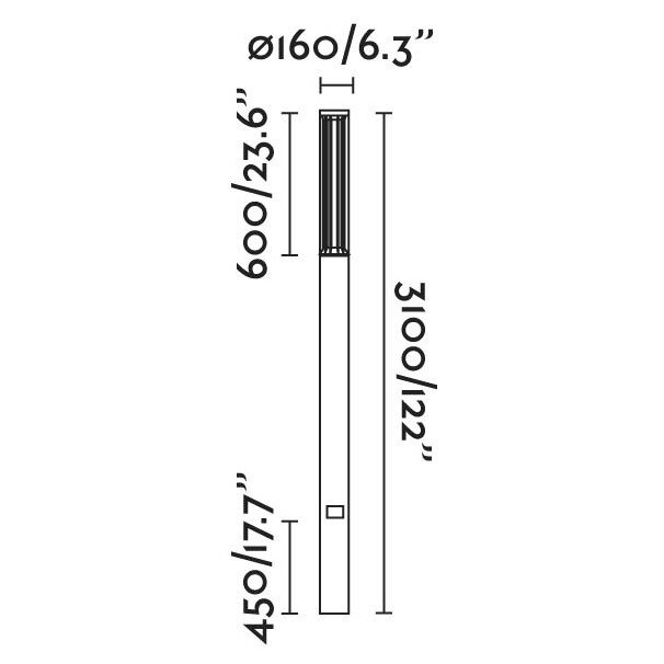 SCREEN 3100 Темно-серый столбовой светильник 3000K 360º