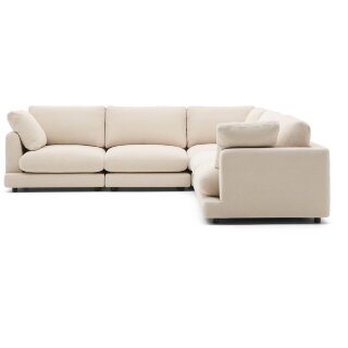 Угловой диван Gala 6-местный из бежевого шенилла