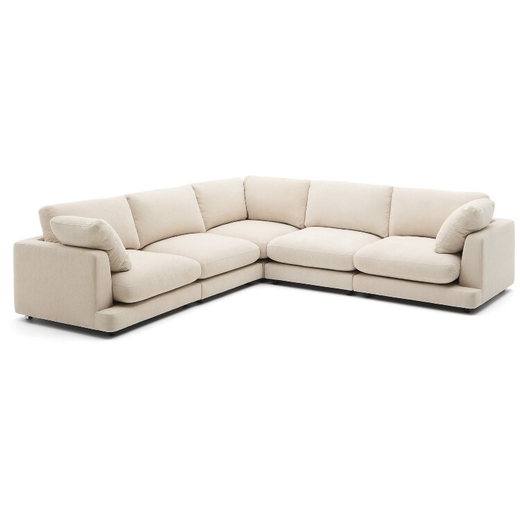 Угловой диван Gala 6-местный из бежевого шенилла