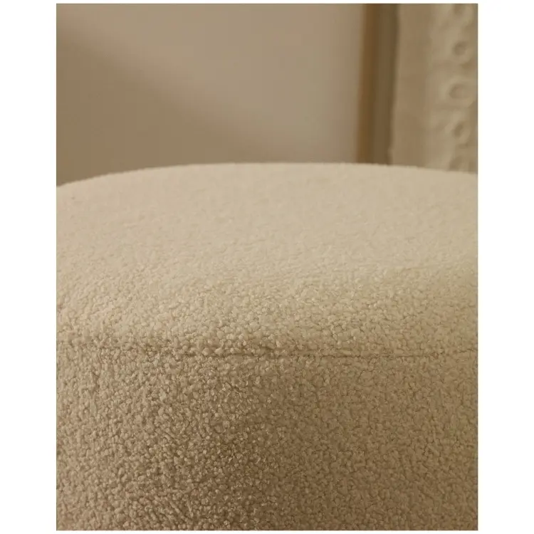 Kaeli Пуф для ног со съемным чехлом из экрю букле Ø 60
