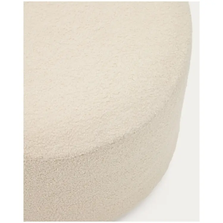 Kaeli Пуф для ног со съемным чехлом из экрю букле Ø 60