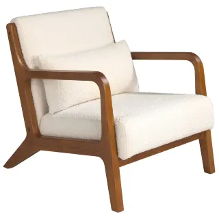 Кресло 5100/DC1580 с тканевой обивкой и деревянной конструкцией цвета ореха