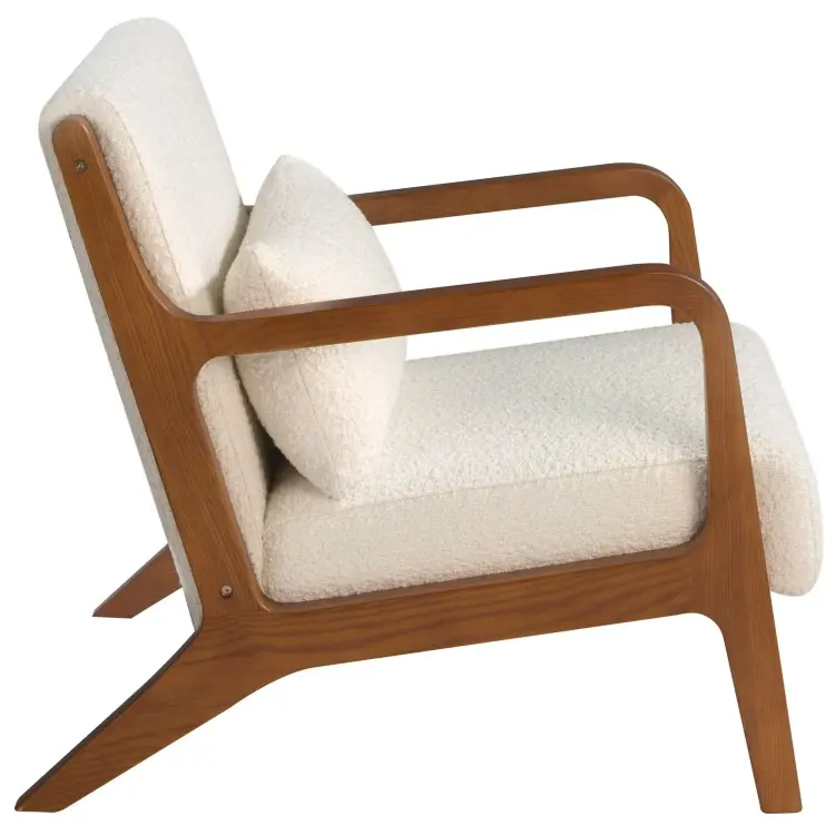 Кресло 5100/DC1580 с тканевой обивкой и деревянной конструкцией цвета ореха