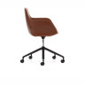 Рабочий стул Tissiana коричневая искусственная кожа, алюминиевые ножки с матовой черной отделкой