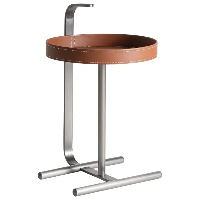 Приставной столик Geisingen коричневый/серебристый