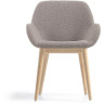 Стул Konna из светло-серой ткани букле с ножками из массива ясеня