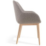 Стул Konna из светло-серой ткани букле с ножками из массива ясеня