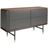 Комод 7172/CP2308C3 из темно-серого дерева с ореховой столешницей