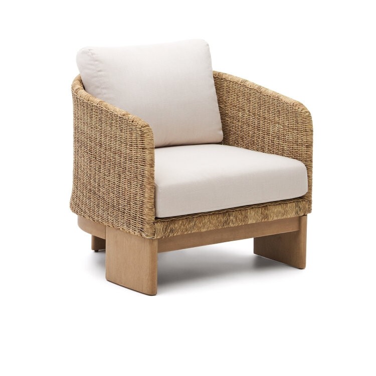 Кресло Xoriguer из искусственного ротанга и 100% массива эвкалипта