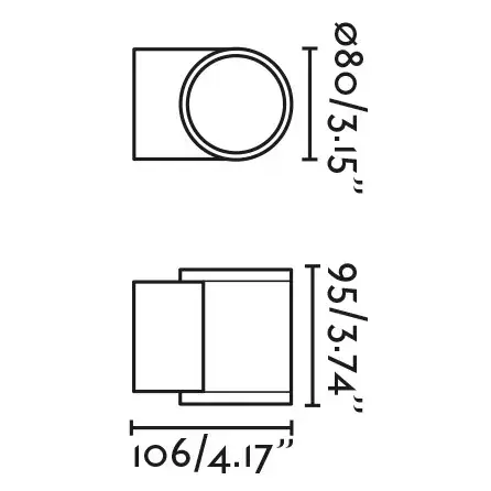 Настенный светильник Tond 1L темно-серый 2700K