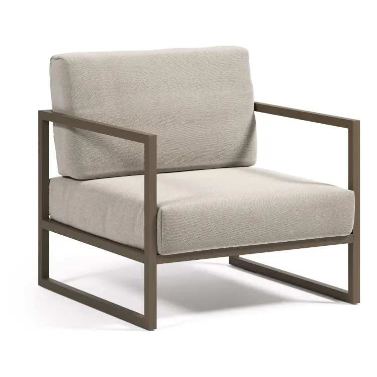 Comova Уличное кресло из алюминия светло-серое с зеленым алюминиевым каркасом