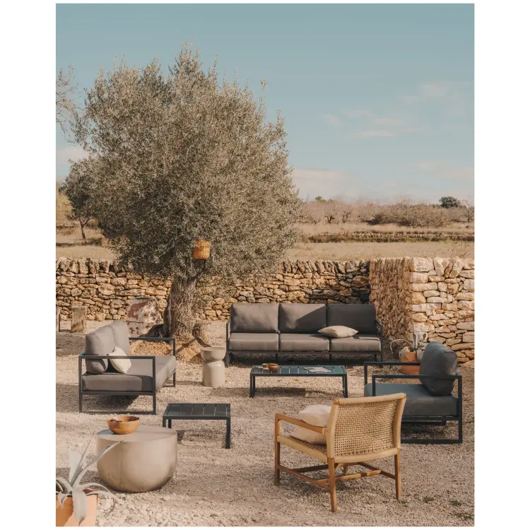 Comova Уличное кресло из алюминия светло-серое с зеленым алюминиевым каркасом