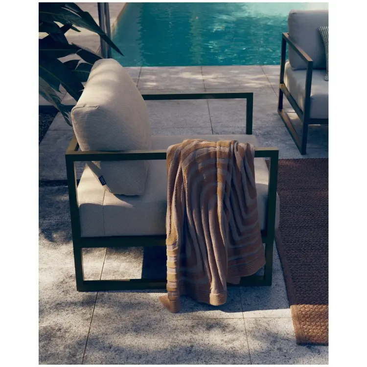 Comova Уличное кресло из алюминия светло-серое с зеленым алюминиевым каркасом