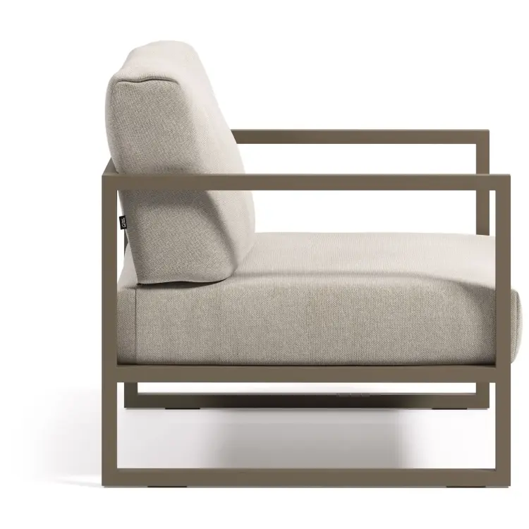 Comova Уличное кресло из алюминия светло-серое с зеленым алюминиевым каркасом