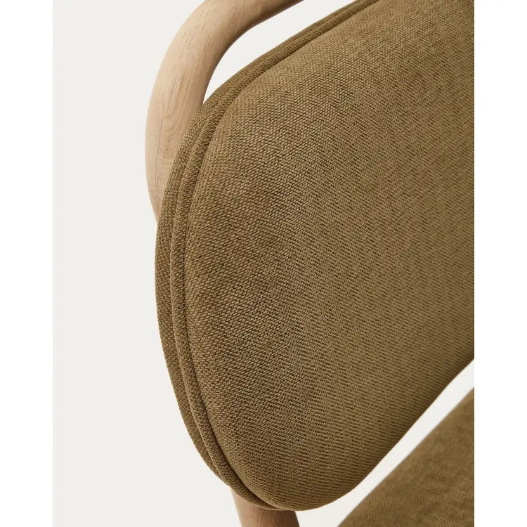 Helda Стул из зеленой синели и массива дуба