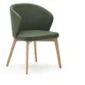 Стул Darice из зеленой синели с ножками в натуральной отделке
