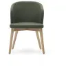 Стул Darice из зеленой синели с ножками в натуральной отделке