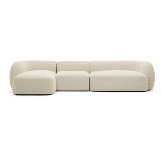 Модульный 4-местный диван Martina цвета экрю с левым шезлонгом 377 см