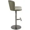 Поворотный барный стул 4228 из бело-зеленой ткани и оливковой экокожи
